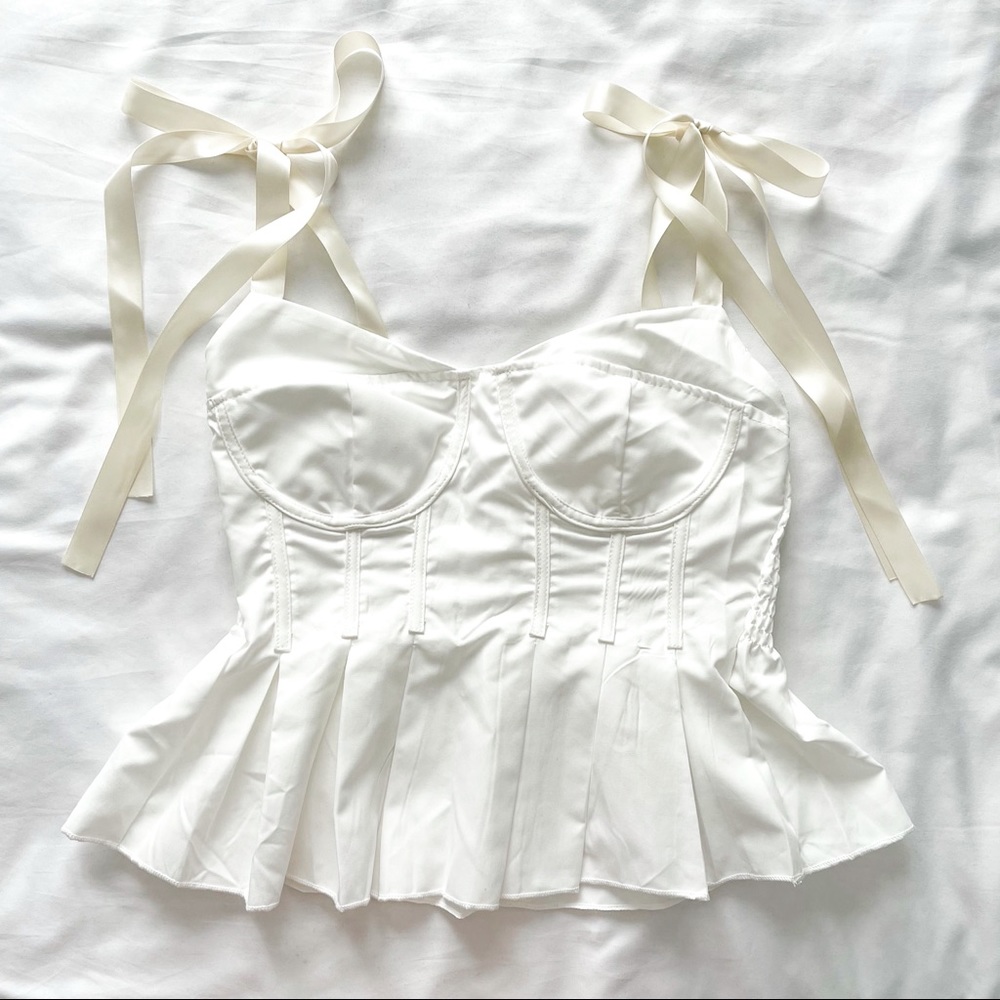 Pleated Ribbon Strap Top - Picture 5 of 9